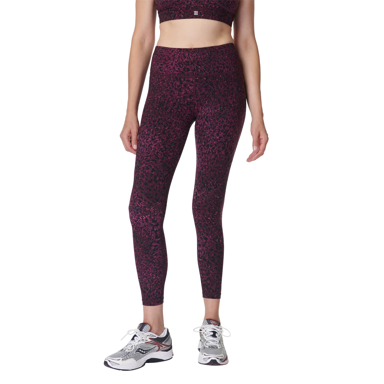 Sweaty Betty Power 7/8 Workout Leggings Purple Dragonfly Print